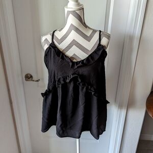 NWT Black Dressy Ruffled Tank Top